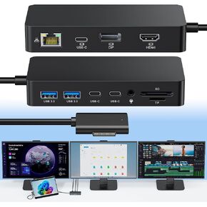 New for Surface Dock (DP+HDMI+USB-C Triple Display) with 120W Power Supply, 12-in-1 Surface Docking Station for Microsoft Surface Pro (12/11/10/9/8/X/7/6/5), Surface Laptop,Surface Go,Surface Book in Kuwait