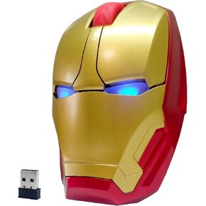 Cool Wireless Mouse with Unique Futuristic Armor Design, a Conversation Starter, Great Gift Idea, 2.4GHz Optical Computer Mouse with USB Receiver, Ergonomic Mice for Laptop PC (Black) in Kuwait