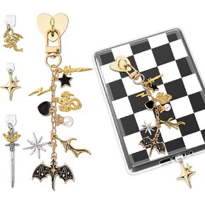 Charm Chains for Kindle, Cute Charms Bracelets with Dust Plug for E-book Reader Lightweight Kindle Accessories for Bookish Reading Lover Gift (Black and White) in Saudi Arabia