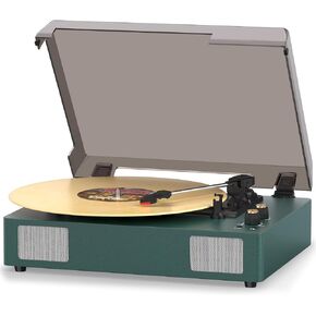 Green Bluetooth Record Player, 3-Speed Belt Drive Turntable in Kuwait