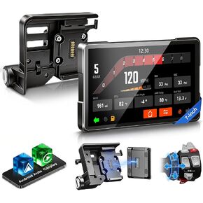 LBW 6" Motorcycle CarPlay GPS Navigation Fit for BMW with Wonder Wheel, Wireless Bluetooth, 1200 Nits Waterproof HD Touch Screen, Plug&Play, Support Voice Control, TPMS/Light Sensor/Siri, Android Auto in Saudi Arabia