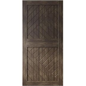 Homacer 26 in. x 84 in. Ebony 8-in-1 Geometric Design Finished & Unassembled Pine Wood Barn Door (Interior Use Only) in Kuwait