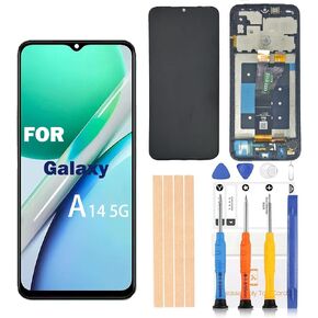 OEM 6.6 inch LCD Digitizer for Samsung Galaxy A14 5G Screen Replacement A146u s146vl A146a Touch Display, Full HD Digitizer Assembl with Full Accessories（SM-A14 5G Black with Frame） in Kuwait