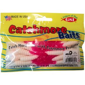4" Twist Tail Grubs; Plastic Worms; 20 Pack; White/Pink Tail #4TTGWPT-20P in Kuwait