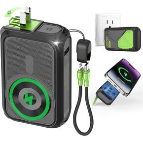 SEANCHEER P05 Portable Charger Power Bank10000mAh Built in Cables&Wall Plug in Kuwait