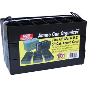 MTM ACO Ammo Can Organizer Trays, for 50 Caliber Size Metal or Plastic Ammo Cans, 3 Pack, Mobile Small Parts Organizer for Firearms, Screws, Nails, Bolts, Hardware, USA Made, Black in Kuwait