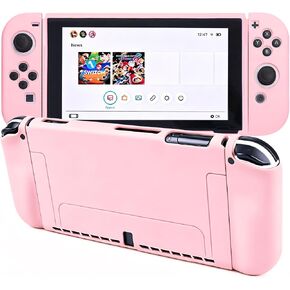 Protective Case for Nintendo Switch, Silicone Switch Case Ergonomic Grips Cover Soft Protective Cover Shock-Absorption & Anti-Scratch Slim Shell Travel Accessories Gifts for Girls, Pink in Kuwait