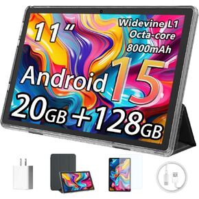 Android 15 Tablet 11 Inch, 20GB RAM 128GB ROM 1TB Expandable, 5G/2.4G WiFi6 in Kuwait