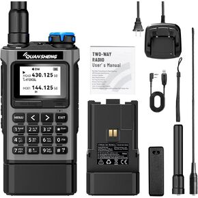 QUANSHENG UV-K1 Ham Radio Handheld, 2500mAhBattery, Multi-Band Walkie Talkie with Air Band Receive,NOAA Weather, Wireless Frequency Copy, Type-C, 200Channels, Long Range Two Way Radio in Kuwait