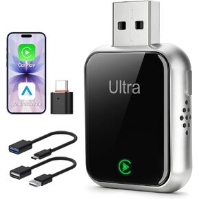 Ultra Mini Wireless CarPlay & Android Auto Adapter,Plug & Play,No Lag in Kuwait