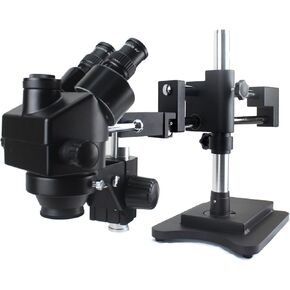 3.5X 90X Simul-Focal Double Boom Stand Trinocular Stereo Zoom Microscope Industrial Camera for Phone PCB Repair,Silver in Saudi Arabia