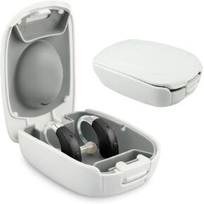 Hearing Aid Travel Case for 2 Hearing Aids, Hearing Aid Cases(White) in Kuwait