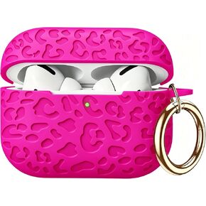 Case Compatible with AirPods Pro 3 Generation 2025 Cover with Keychain, Wonjury Engraved Leopard Skin Soft Cover for AirPods Pro 3 Case Full Protection,Front LED Visible, Black in Kuwait