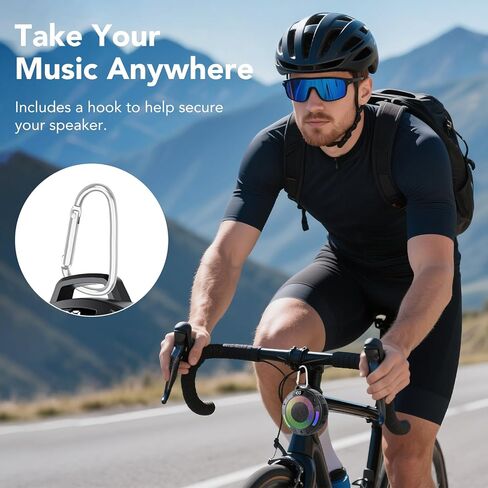 Bluetooth Speaker, 2025 Portable Wireless Shower Speaker, Digital Display Portable Speaker with Detachable hook ,IPX7 Waterproof with LED Light, HD Sound & Bass for Bathroom, Pool, Beach & Outdoor in Kuwait