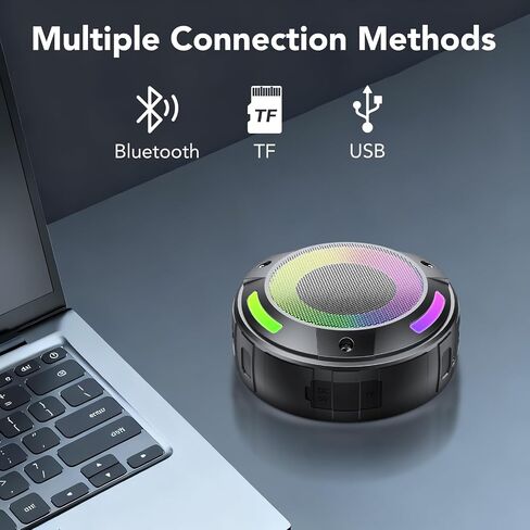 Bluetooth Speaker, 2025 Portable Wireless Shower Speaker, Digital Display Portable Speaker with Detachable hook ,IPX7 Waterproof with LED Light, HD Sound & Bass for Bathroom, Pool, Beach & Outdoor in Kuwait