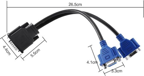 Pin Male to 2 VGA 15 Pin Female Splitter Adapter Cable Lead Wire for Monitor in Kuwait