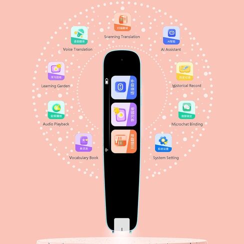Asixxsix WiFi Scanning Pen, 650Mah Battery Button and Touch Translation Pen 64RAM, Extended Memory Card Reading Type C Interface for English Chinese Poetry Words in Kuwait