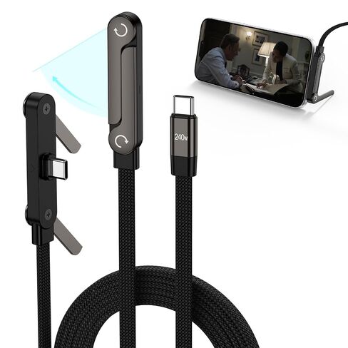 240w Fast Charging USB Type-C Cable 5FT with Built-in Invisible Phone Stand in Kuwait