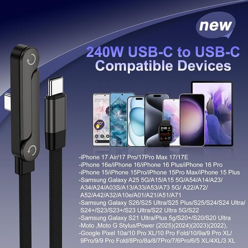 240w Fast Charging USB Type-C Cable 5FT with Built-in Invisible Phone Stand in Kuwait