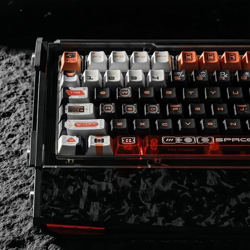 ULTRAEQUIP x PIIFOX Clear Keycaps + PBT Keycaps Set Transparent 182 Keys Side Printed Dye Sub Shine Through Keycaps Cherry Profile for MX Switch Mechanical Keyboard Key Cap in Kuwait