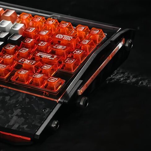 ULTRAEQUIP x PIIFOX Clear Keycaps + PBT Keycaps Set Transparent 182 Keys Side Printed Dye Sub Shine Through Keycaps Cherry Profile for MX Switch Mechanical Keyboard Key Cap in Kuwait