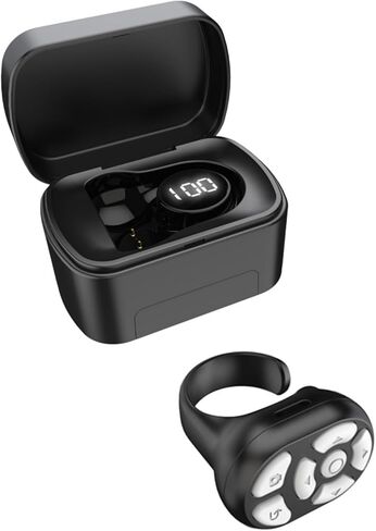 Scrolling Remote Control, Fingertip Remote Control, Wireless Remote Control Bluetooth Scrolling Ring with Charging Case for Smartphone Parts in Kuwait
