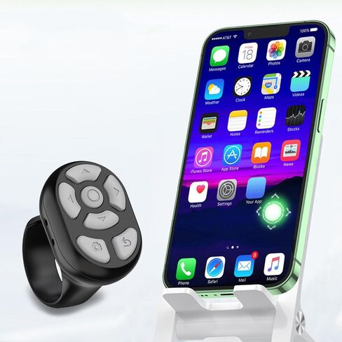 Scrolling Remote Control, Fingertip Remote Control, Wireless Remote Control Bluetooth Scrolling Ring with Charging Case for Smartphone Parts in Kuwait