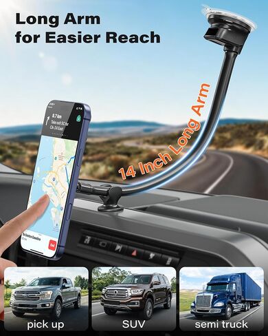 APPS2Car 14'' Gooseneck Car Truck Phone Holder for MagSafe,Windshield Mount in Kuwait