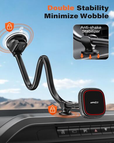 APPS2Car 14'' Gooseneck Car Truck Phone Holder for MagSafe,Windshield Mount in Kuwait