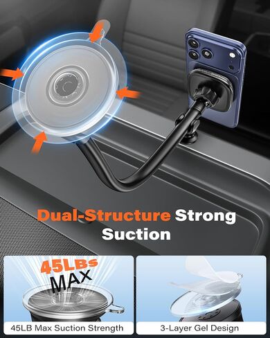 APPS2Car 14'' Gooseneck Car Truck Phone Holder for MagSafe,Windshield Mount in Kuwait
