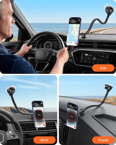 APPS2Car 14'' Gooseneck Car Truck Phone Holder for MagSafe,Windshield Mount in Kuwait
