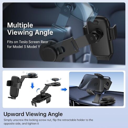 SYNCWIRE Car Phone Holder for Universal Dashboard [Super Stable] Car Phone Mount Foldable Aluminum Alloy Arm for iPhone 17 16 15 14 13 12 Series & All Phones in Kuwait