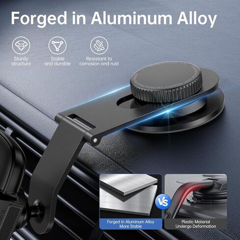 SYNCWIRE Car Phone Holder for Universal Dashboard [Super Stable] Car Phone Mount Foldable Aluminum Alloy Arm for iPhone 17 16 15 14 13 12 Series & All Phones in Kuwait