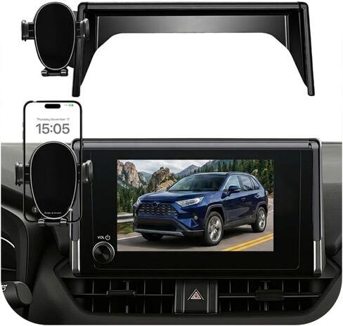 Car Phone Holder for Toyota RAV4 (2019-2024 2025,7/8inch Screen), 360 Phone Holder Rotating, Hands Free Mobile Holder, Car Mount for iPhone, Samsung & Android, 2023 RAV-4 Interior Accessories in Saudi Arabia
