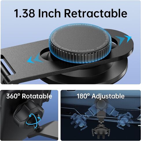 SYNCWIRE Car Phone Holder for Universal Dashboard [Super Stable] Car Phone Mount Foldable Aluminum Alloy Arm for iPhone 17 16 15 14 13 12 Series & All Phones in Kuwait
