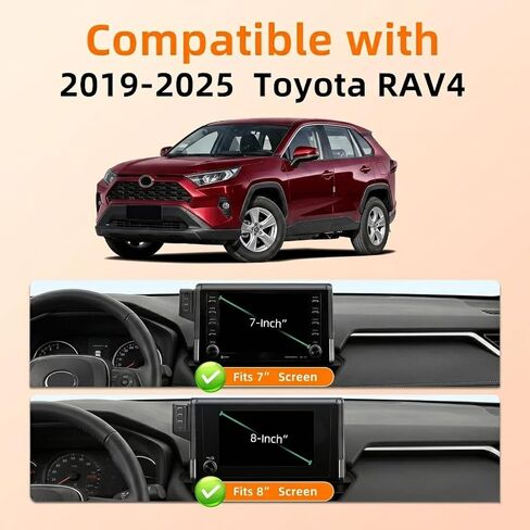 Car Phone Holder for Toyota RAV4 (2019-2024 2025,7/8inch Screen), 360 Phone Holder Rotating, Hands Free Mobile Holder, Car Mount for iPhone, Samsung & Android, 2023 RAV-4 Interior Accessories in Saudi Arabia