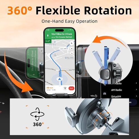 Car Phone Holder for Toyota RAV4 (2019-2024 2025,7/8inch Screen), 360 Phone Holder Rotating, Hands Free Mobile Holder, Car Mount for iPhone, Samsung & Android, 2023 RAV-4 Interior Accessories in Saudi Arabia