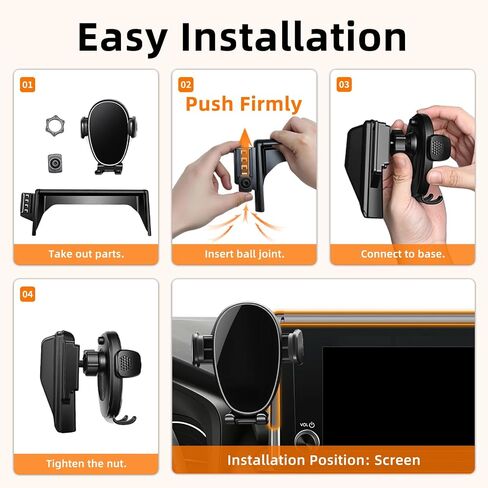 Car Phone Holder for Toyota RAV4 (2019-2024 2025,7/8inch Screen), 360 Phone Holder Rotating, Hands Free Mobile Holder, Car Mount for iPhone, Samsung & Android, 2023 RAV-4 Interior Accessories in Saudi Arabia