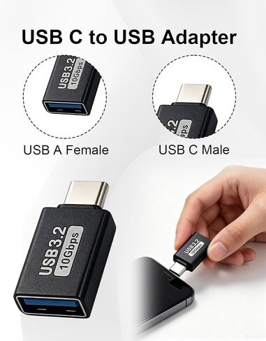 USB C Male to USB A Female Adapter, 2 Pack in Kuwait