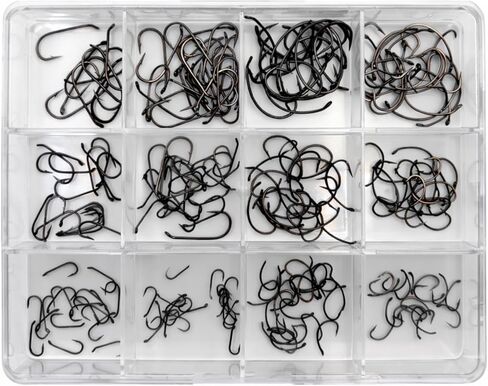 Fly Fishing Hooks Assortment – 240Pcs Dry/Wet/Nymph/Curved/Czech/Scud, Sizes 8-18, No-Mess Storage Box for Trout Bass Panfish in Kuwait