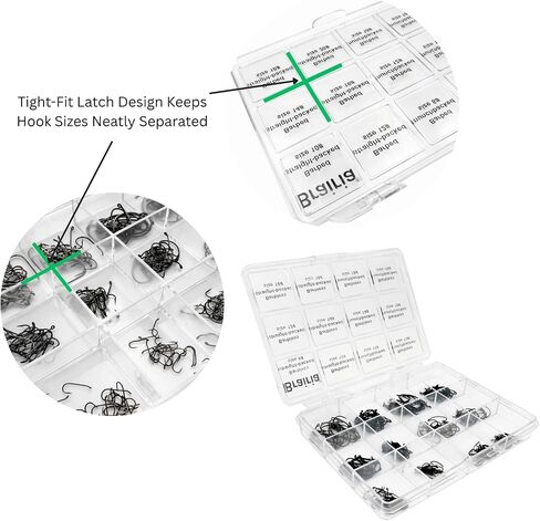 Fly Fishing Hooks Assortment – 240Pcs Dry/Wet/Nymph/Curved/Czech/Scud, Sizes 8-18, No-Mess Storage Box for Trout Bass Panfish in Kuwait