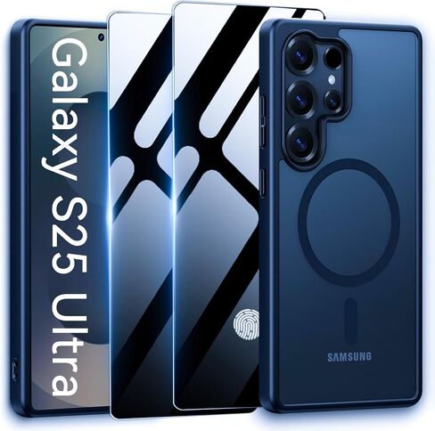 for Samsung Galaxy S25 Ultra Magnetic Case with 2 Privacy Screen Protector [Compatible with MagSafe],Ultra-Thin Shockproof Protective Phone Case for Galaxy S25 Ultra,Black in Kuwait