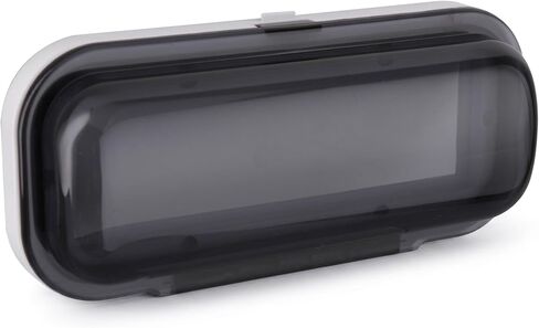 Pyle Water Resistant Marine Stereo Cover - Smoke Colored Heavy Duty Boat Radio Protector Shield with Flip-up Door & Spring Loaded Release - Mounting Gasket Included - PLMRCW1 in Kuwait