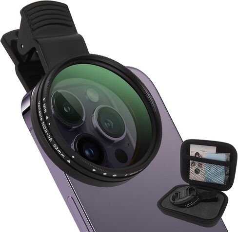 52MM Circular Polarizer Filter, Ultra Slim Multi-Coated CPL Lens Filter, Clip-on Phone Camera Filter Kit, Compatible for iPhone 15 14 13 12 11,Motorola, Google Pixel and Other Smart Phones in Kuwait