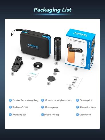 APEXEL 5-10X Telephoto Zoom Lens for iPhone & Android in Kuwait