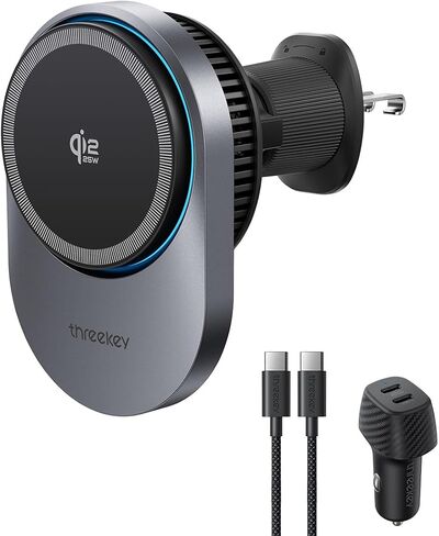 THREEKEY Magnetic Car Mount Charger Lite Qi2 25W Charging with TEC Cooling in Kuwait