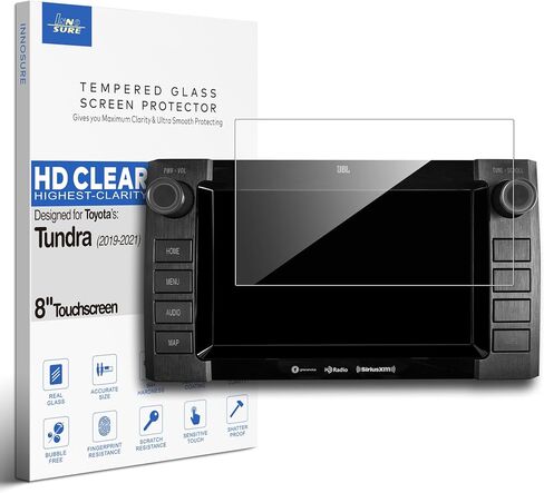 Tempered Glass Screen Protector for 2019/2020/2021 Toyota Tundra SR5 / Limited/Platinum / 1794 Edition/TRD Pro 8 Inch Touchscreen Anti Finger Print (HD Clear) in Kuwait