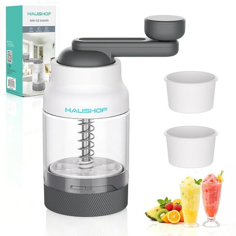 HAUSHOF Manual Ice Shaver, Portable Shaved Ice Machine with Ice Mold in Kuwait