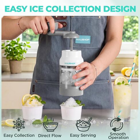 HAUSHOF Manual Ice Shaver, Portable Shaved Ice Machine with Ice Mold in Kuwait