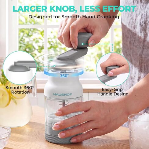 HAUSHOF Manual Ice Shaver, Portable Shaved Ice Machine with Ice Mold in Kuwait